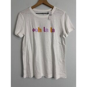 NWT - Loft - Crew Neck Ooh La La Graphic Tee Soft 100% Cotton Size M